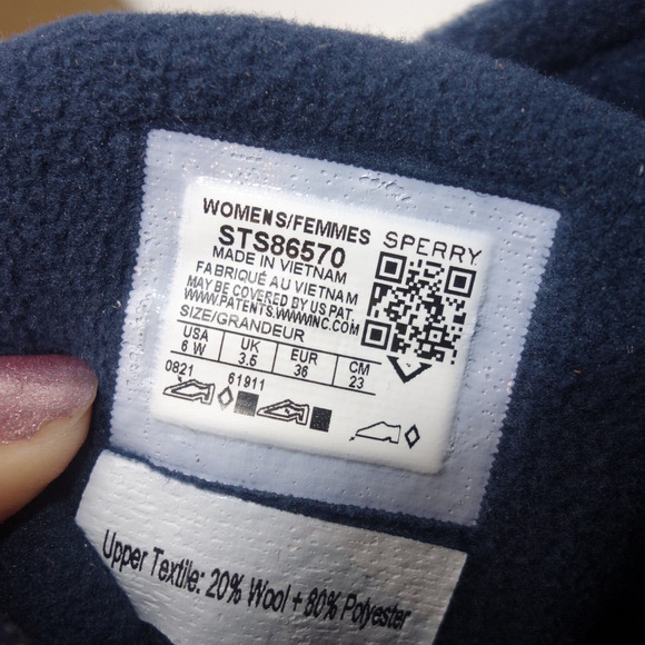 NEW Sperry Saltwater Cozy Wool Navy Blue Plaid Duck Winter Boots Women's 6 - Picture 9 of 9